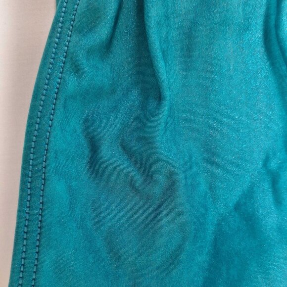 American Apparel Womenβs S Teal Bandeau Tube Top Ruched Center Made in USA Stret - Picture 3 of 4